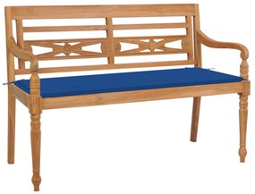 vidaXL tömör tíkfa Batavia pad királykék párnával 120 cm