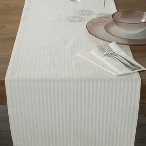 Karácsonyi asztali futó csíkos jacquard anyagból fényes szállal Pezsgő 40x180 cm