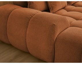 Terrakotta színű zsenília kinyitható-tárolóhelyes sarokkanapé (jobb oldali-U alakú) Everest – Bobochic Paris