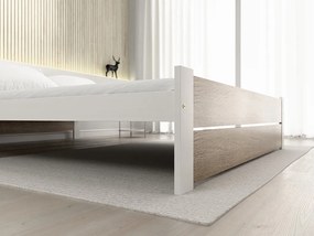 IKAROS DOUBLE ágy 180 x 200 cm, fehér/sonoma tölgy Ágyrács: Léces ágyrács, Matrac: Matrac nélkül