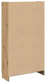kézműves tölgy színű szerelt fa magasszekrény 82,5x30,5x150 cm