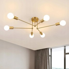 Zyrandol E27 Lampa Wiszaca Zloty Loft Retro Nowoczesna Do Salonu Kreatywna