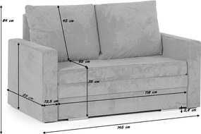 DOTA Kétszemélyes kinyitható kanapé Sötétkék