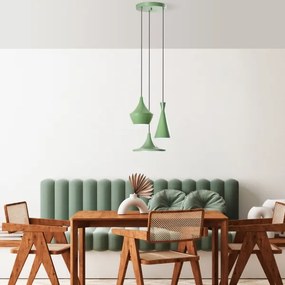 Kábelre függesztett csillár TOM 3xE27/40W/230V zöld