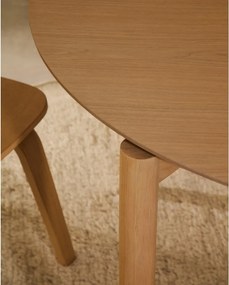 Kerek étkezőasztal kőrisfa dekorral ø 110 cm Indara – Kave Home