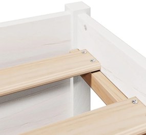 fehér tömör fenyőfa könyvespolcos ágy matrac nélkül 75 x 190 cm