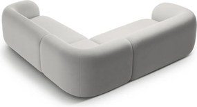 Világosszürke bársony sarokkanapé Kate – Micadoni