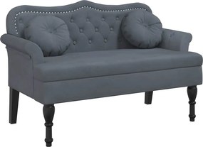 vidaXL sötétszürke bársony pad párnákkal 120,5 x 65 x 75 cm