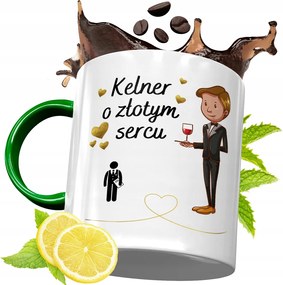 Zöld Bögre Pincérnek Pincérnőnek Ajándék fényképes nyomattal