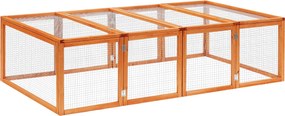 PawHut Kisebb Állatok Ketrece, Kisebb Állatkerítés, Kültéri Játéktér, Kisebb Állatok Ketrece Ajtóval, Tengerimalac Ketrec, Fából készült Állatház, Ter