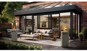 Planika Faro GAS - Kültéri gáz kandalló 142x36 cm 8kW szürke + védőborítás