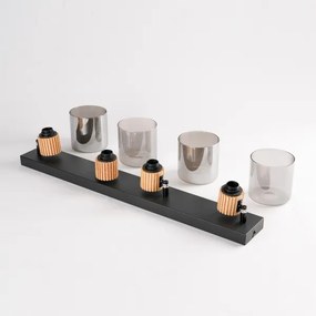 Brilagi - HYGGE spotlámpa 4xE14/15W/230V fekete/füstszínű