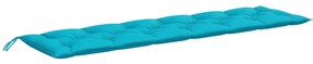 türkizkék szövet kerti padpárna 200x50x7 cm