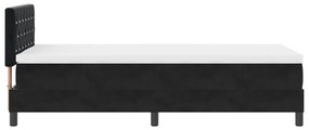 Boxspring Ágy Matrac Háló fekete 100x200 cm Bársony
