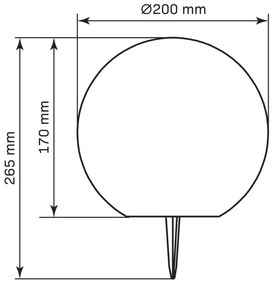 LED RGBW Napelemes lámpa BALL LED/3,2V 500 mAh átm. 20 cm IP65 + távirányítás