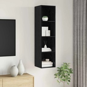 Fali TV szekrény Musta tammi 37 x 37 x 142.5 cm Faanyag