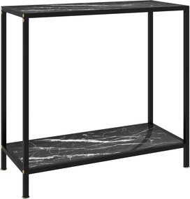 vidaXL fekete edzett üveg tálalóasztal 80 x 35 x 75 cm