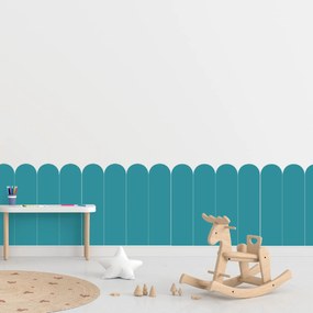 PIPPER. Textil öntapadó tapéta - Boltív - Kék-zöld színű Méret: 60cm, Szín: Sápadt