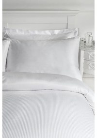 Fehér egyszemélyes ágyneműhuzat 135x200 cm Satin Stripe - Catherine Lansfield