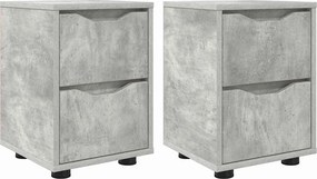 vidaXL Éjjeliszekrények 2 pcs Beton Szürke 30,5 x 30 x 43 cm Faanyag