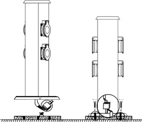 EGLO 90748 - Kültéri csatlakozós oszlop PARK 4 zöld SCHUKO IP44