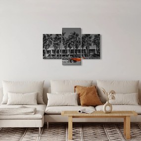 Kép - retro piros autó (90x60 cm)