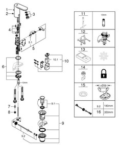GROHE 36331001 - Mosdócsaptelep EUROECO 1 14” fényes króm