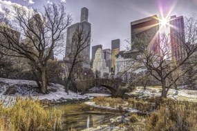 Poszter 91,5x61cm Központi park Alsó-Manhattan panoråmåval, Assaf Frank