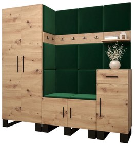 Előszobabútor Amanda 1 (artisan tölgy + zöld). 1085863
