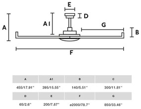 FARO 34203 - Mennyezeti ventilátor ROTTERDAM XL fekete átm. 200 cm + távirányítás