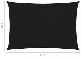 fekete HDPE napvitorla 160 g/m² 3 x 4 m