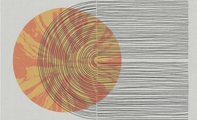 Flizelina Dekoratív Fotótapéta Hálószoba Kör vonalakkal 416x254 Ragasztó
