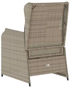 Kerti pad párnával 2 pcs Világosszürke Poli rattan