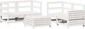 vidaXL 5 részes fehér tömör fenyőfa kerti ülőgarnitúra