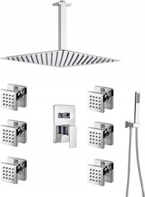 Falsík Alatti Zuhanyszett Hidromasszázs Króm Esőztető 40 cm