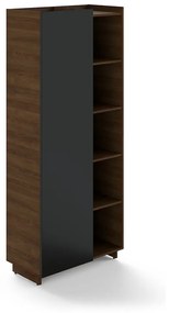 Trevix kombinált szekrény 90 x 46 x 213 cm, bal, charleston tölgy / fekete