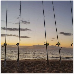 Poszterek 70x70 Kilátás az álló horgászbotokra