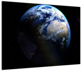 Föld és a Hold képe (üvegen) (70x50 cm)
