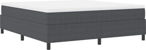 vidaXL Boxrugós ágy Sötétszürke és Fehér 180 x 200 cm Bársonyos szövet