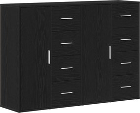 vidaXL Széf fiókkal 2 pcs Fekete tölgy 60 x 31 x 84 cm Faanyag