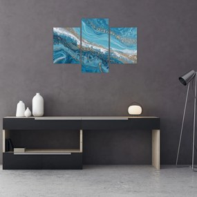 Kép - Világoskék márvány arannyal I. (90x60 cm)