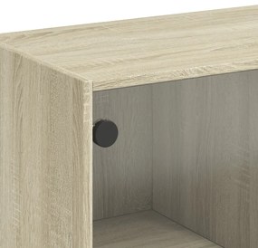 vidaXL sonoma tölgy színű kisszekrény üvegajtókkal 68 x 37 x 75,5 cm