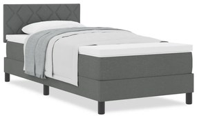 Boxspring Ágy Matraccal Sötét Szürke 100x200 cm Szövet