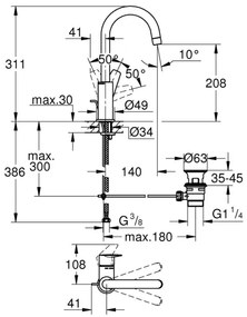 GROHE 24201001 - Mosdócsaptelep DN 15 méret L fényes króm