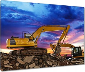 Vászonkép 80x60 Építőipari kotrógépek Építés