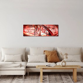 Kép - piros formák (órával) (90x30 cm)