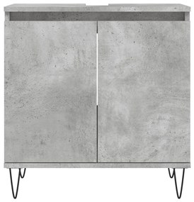 Betonszürke szerelt fa fürdőszobaszekrény 58x33x60 cm