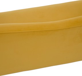 Háromszemélyes dizájn kanapé, sárga Velvet szövet/gold arany króm, EZIO TYP 3