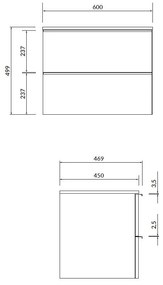 Cersanit - VIRGO akasztós szekrény a mosogató alatt pulttal 60cm, fehér-króm, S522-040