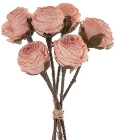 Rózsa selyemvirág csokor, 6 szálas,magasság: 31cm - Pezsgő